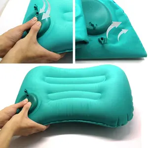 Woqi Bantal Leher Kemah Lembut Dapat Dikompres Portabel Bantal Udara Perjalanan untuk Tidur Bantal Tiup