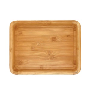Bamboo Wood Serving Tray <b>Set</b> <b>Square</b> Solid Wood Tea Tray Residential Use With Handles Natural Wooden Pattern TP A01 - Product Image 5