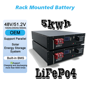 Batterie de rack de serveur SOSLLI 51,2 V 200 Ah LiFePO4 10,24 kWh sans entretien pour le stockage d'énergie solaire verte durable - Product Image 2