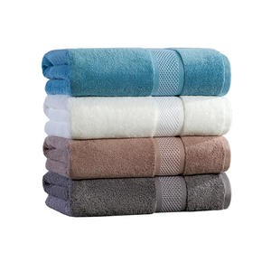Serviette de bain en pur coton 70x140 cm, couleur unie, épaisse, absorbante, antimicrobienne, pour usage domestique - Product Image 1