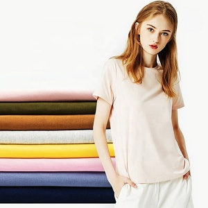 180gsm combed dệt kim 95% Cotton 5% Spandex đàn hồi căng đơn Jersey vải cho đồ lót áo thun quần áo - Product Image 1