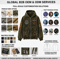 Sweat à capuche zippé intégral surdimensionné pour homme, vert olive, délavé, style workwear, avec patch appliqué, effet vieilli, en tissu épais, Source Factory