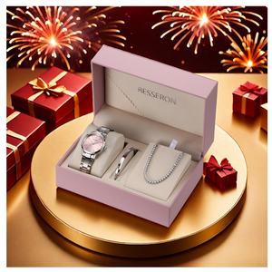 Nouvelles Collections 2024 : Ensemble Montre et Bracelet Doré pour Femme – Expédition Directe en Boîte – Accessoire de Mode et d'Affaires pour Femme – Bracelet 22mm – Idéal Cadeau - Product Image 3