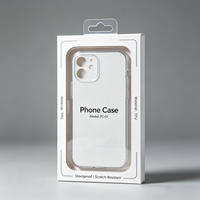 Boîte d'expédition personnalisée pour coques de téléphone avec fenêtre transparente, doublure en mousse et impression de logo en bronze pour produits numériques