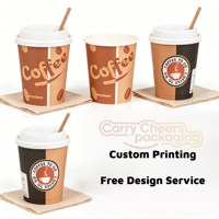 Gobelet en papier à paroi simple pour café chaud à emporter, avec logo personnalisé, écologique, jetable et recyclable, disponible en 6oz, 7oz, 8oz, 9oz, 10oz, 12oz, 16oz