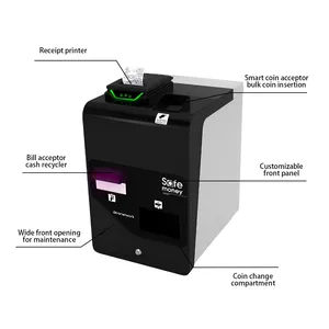 Support Identify Authenticity Multi-denominations Banknotes Coins 10.1'' Capacitive Touch Screen Currency Exchange Kiosk