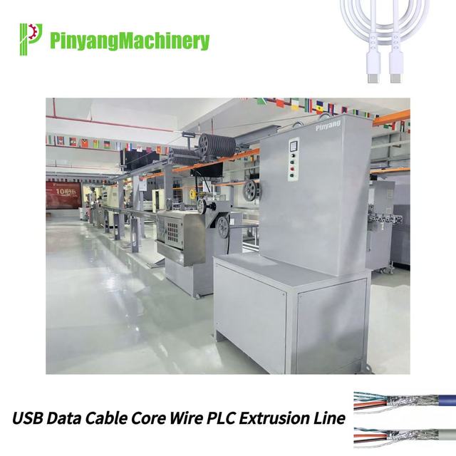 Pinyang Automatic Data Cable Production Line Core Wire Extrusion Machine With Laser Diameter Tester