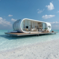 Capsule spatiale préfabriquée de luxe en acier, style moderne exquis, haute qualité, étanche, pour habitation, bureau, hôtel, entrée, salle de bain