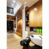 Comptoir de Barbier Moderne en Acier Inoxydable avec Miroir pour Salon de Coiffure et Mobilier de Salon de Beauté