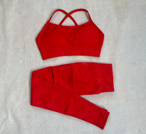 ชุดเลกกิ้งโลโก้สั่งทำ ชุดโยคะไร้รอยต่อสำหรับผู้หญิง เสื้อกล้ามเปิดหลัง กางเกงเอวสูงทรงรัดรูป ชุดออกกำลังกาย ชุดกีฬา - Product Image 4