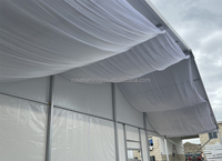 Rideau en mousseline de soie blanc pour salle de mariage, rideau ondulé pour fond de scène, rideau de plafond pour événement, décoration de toit de tente de fête