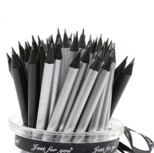 Lápices para Estudiantes Personalizados de Madera Negra con Detalles Metálicos Plateados, Grafito HB 2B de Alta Calidad con Borrador - Product Image 2