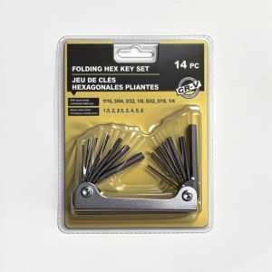 Jeu de clés hexagonales 14 pièces, qualité bricolage, OEM, métrique SAE/métrique C - Product Image 1