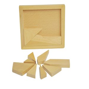 Chất lượng cao Montessori đồ chơi trẻ em bằng gỗ Tangram đồ chơi câu đố hình dạng tự nhiên phẳng ghép hình khối 14 cái tùy chỉnh 3D Tangram - Product Image 3