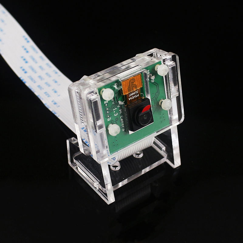 Raspberry Pi 4B Transparent Acrylic Case with Camera Holder for