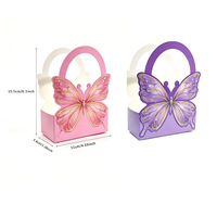 Boîte à bonbons en papier rigide avec impression personnalisée en usine, revêtement UV, motif papillon et fleur, cadeau pour mariage ou fête