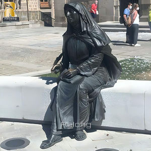 Açık dekorasyon yaşam boyutu satılık dini şekil heykel bronz rahibe heykeli - Product Image 4