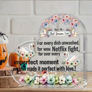 1 plaque en acrylique en forme de cœur avec des citations d'amour et des phrases romantiques inspirées de <span class=keywords><strong>Netflix</strong></span> - Product Image 2