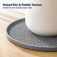Sous-plate en silicone rond personnalisé pour pot de fleurs, motif nid d'abeille, imperméable, rebord surélevé pour pot de fleurs d'intérieur, OEM ODM