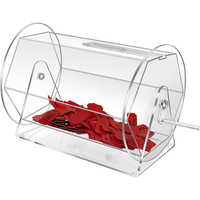 Tambour de tombola rotatif en acrylique transparent personnalisé en gros 2 clés pour tirage au sort fête événement boîte de tirage de loterie en acrylique