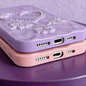 Luxury Diamond Wave 3D Love Mobile Phone <b>case</b> for <b>IPhone</b> 17 16 15 14 Pro Max Glitter 3D Butterfly Soft TPU <b>Shockproof</b> Cover Back - Product Image 4