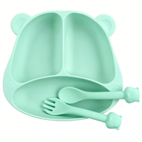 CHINFAI Nouveauté 2026 Assiette Bébé en Silicone Sans BPA avec Couvercle, Qualité Alimentaire, pour Enfants et Tout-Petits, avec Diviseur et Ventouse, Bol en Silicone pour Bébé