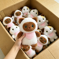 Vente en gros de jouets en peluche pour chat de 8 pouces, chat siamois en peluche, super doux, 20 cm, poupée en peluche kawaii pour enfants, cadeau