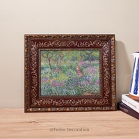 Peintures décoratives de paysages européens et de fleurs, impressions haute définition, art mural vintage, cadre en bois, à suspendre, pour mariage