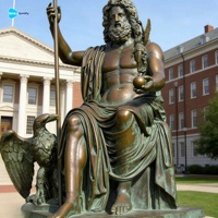 Statue de Zeus de taille personnalisée, design classique, sculptée à la main pour les parcs publics ou les collections de musées en plein air