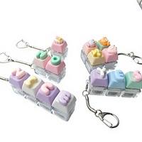 2026 Most Popular Custom Creative Fashion Cute Letter Keyboard Fidget Clicker Button Keychain Stress Relief Toy Promotion Gift