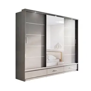 定制OEM ODM卧室家具平板包装衣柜工厂价格木质滑动木质家居家具卧室套装现代