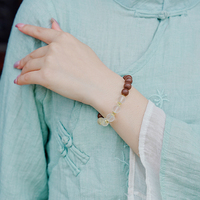 Bracelet tendance en perles de verre mat, avec encens naturel aux herbes, magnolia, bois de santal, bois d'agar et intercalaires dorés vintage, bijoux unisexe