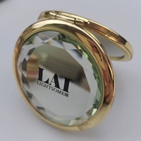 Vente en gros, cadeau personnalisé, petit portefeuille, miroir en métal, mini miroir cosmétique intelligent, double face pliable pour miroir cosmétique