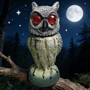 Décoy de chasse réaliste en plastique PE, hibou à tête rotative avec son, répulsif d'<span class=keywords><strong>oiseaux</strong></span> pour jardin, décoration de chasse - Product Image 3