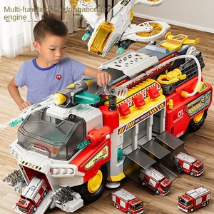 Sam's Same Little Actor/6032 Jouet de voiture de course, de sauvetage, camion de pompiers et de chantier pour garçons, grande voiture, équipe Wang Wang - Product Image 1