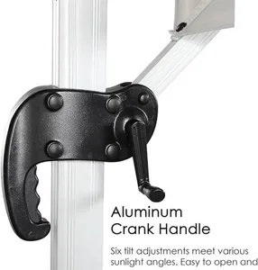 Aul. de jardin haut de gamme à balancier. <span class=keywords><strong>Parasol</strong></span> lumineux à <span class=keywords><strong>LED</strong></span>, <span class=keywords><strong>parasol</strong></span> romain <span class=keywords><strong>pour</strong></span> restaurant, hôtel, piscine - Product Image 6