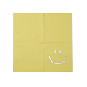 Hanlin Smile Face Paper Napkins 330mm Yellow Disposable Printed For Wedding Birthday - Product Image 5