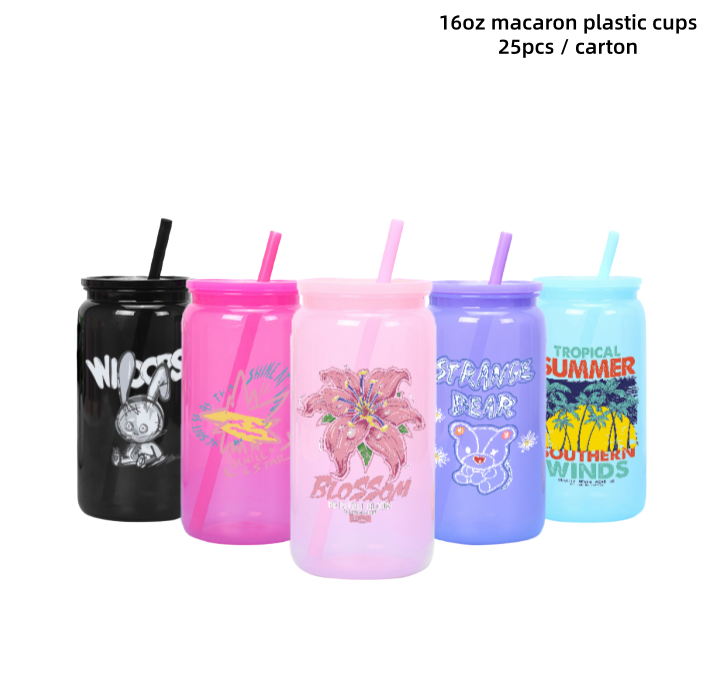 vasos de plástico transparentes de 16 oz para macarons