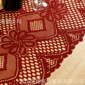 Chemin de table rectangulaire à motif géométrique en polyester, tissu décoratif de Noël - Product Image 5