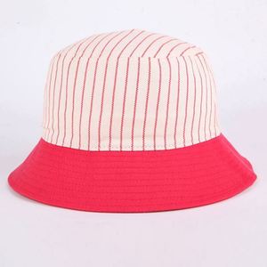 หมวกบักเก็ตปักลายการ์ตูนสไตล์วินเทจผ้ากำมะหยี่คอตตอนแบบยูนิเซ็กซ์  ลายทาง  กันแดด  ใส่ได้ทุกวัน - Product Image 4