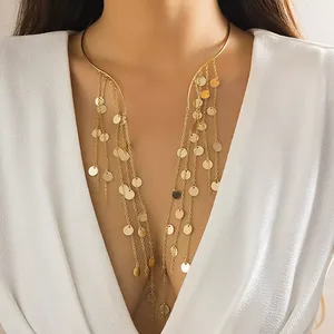 Collier ras du cou tendance avec perles, étoiles et chaîne à pampilles pour femme, accessoires de mode, bijoux sexy pour la poitrine, cadeaux - Product Image 2