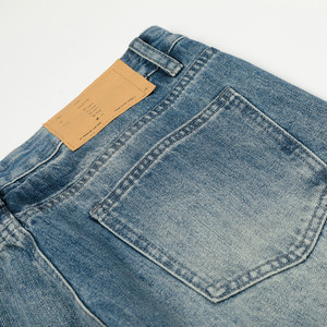 Phong cách Mỹ Retro Boot cắt Denim <span class=keywords><strong>Jeans</strong></span> Mài Trắng rửa đường phố Punk nam lỏng Micro sừng cũ mặc quần giản dị - Product Image 4