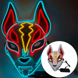 Masque de fête lumineux d'halloween 2022 Offre Spéciale <span class=keywords><strong>mots</strong></span> noirs masques LED d'halloween masque fantôme de citrouille d'horreur - Product Image 6