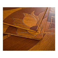 Parquet contrecollé multicouche à motifs personnalisés avec médaillon en bois incrusté – Revêtement de sol de luxe pour villas et maisons