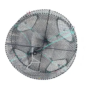 PE网80 * 25厘米鱼盆渔网尼龙水产养殖捕集器，带4个入口小龙虾蟹虾