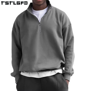 Felpa da <span class=keywords><strong>uomo</strong></span> personalizzata a collo alto <span class=keywords><strong>mezza</strong></span> <span class=keywords><strong>Zip</strong></span> 100% cotone taglie forti a tracolla <span class=keywords><strong>con</strong></span> cerniera felpa da <span class=keywords><strong>uomo</strong></span> - Product Image 1