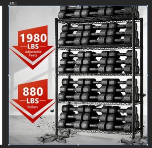 חוט עומד מודרני מדפים 1980lbs קיבולת 25mm קוטר צינור 5-שכבה מתכווננת ללא קיפול צבע אפייה מתכווננת - Product Image 5