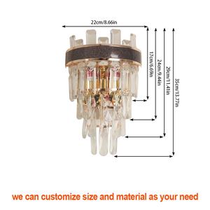 Lampada da parete in cristallo con corridoio personalizzato per hotel, luce della staffa di illuminazione - Product Image 4