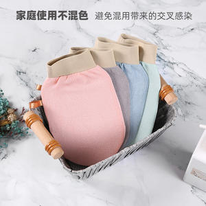 Serviette de bain exfoliante en coton, gants de gommage double face pour adultes, usage domestique, multicolores - Product Image 5