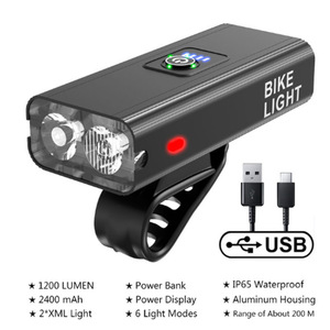 Luz Delantera para Bicicleta LED USB Recargable, 4 Modos, Resistente al Agua IPX4, Cuerpo de Plástico con Indicador de Batería para Ciclismo - Product Image 5